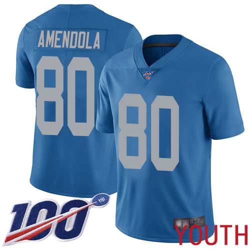 Detroit Lions Limited Blue Youth Danny Amendola Alternate Jersey NFL Football #80 100th Season Vapor Untouchable